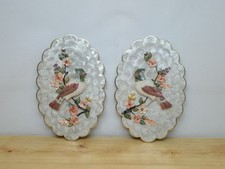 Vintage 1970s 3D Bird Themed Sea Shell & Mother Of Pearl Art Pictures - Nautical