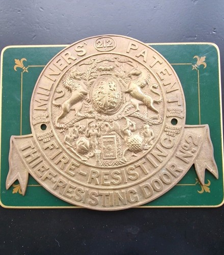 Antique safe plaque milners - antique,