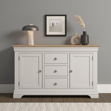 Sideboard 2 Door 3 Drawer. High-Quality Ivory/Oak Contemporary Design. Stylish.