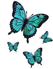 Set of 4 BLUE Butterflies