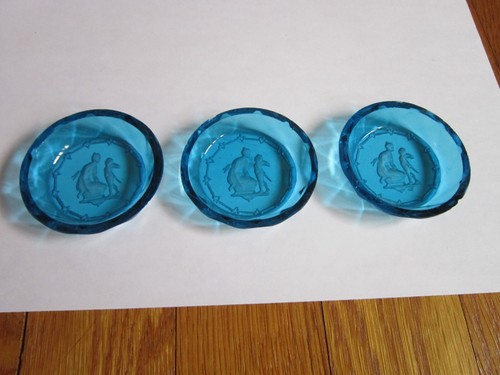 Blue intaglio open salt - blue,
