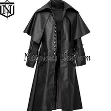 Men Highwayman Coat Black Wool