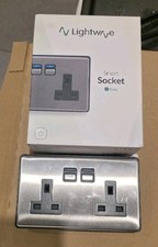 Lightwave RF Smart Socket L42WH 2 Gang Double Socket Chrome 