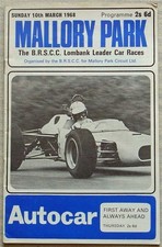 MALLORY PARK 10 Mar 1968 BRSCC LOMBANK LEADER CAR RACES Official Programme