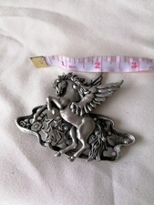 J. J. JONETTE VINTAGE LARGE PEGASUS PEWTER PIN BROOCH RARE
