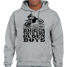 Motocross Bigger Toys Mens Funny Motorbike Hoodie MotoX Dirt Bike Scrambler