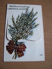 Vintage Pullout Postcard Cardonald Glasgow Lucky Heather Novelty