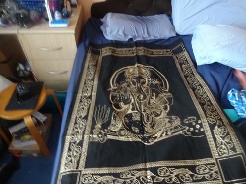 Black and gold ganesh - black, wall