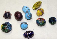 Vintage Antique  Trade Beads Glass Millefiori x11