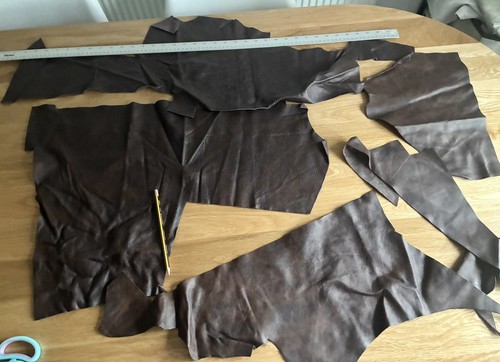 Distressed dark brown leather - brown,