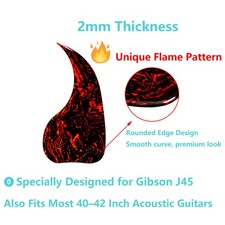 Acoustic Guitar Pickguard 2mm Self-Adhesive Scratch Protector for Gibson J-45