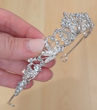 Silver Diamonte Headband Tiara for Bridal Hair Wedding Jewel