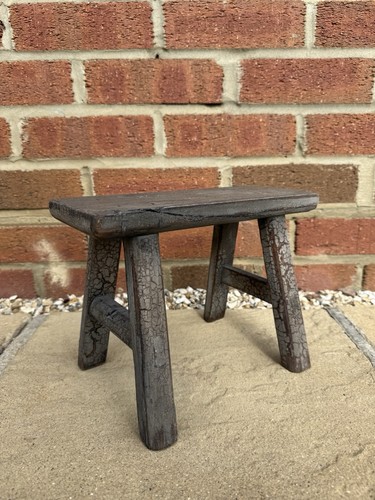 Small vintage wooden milking