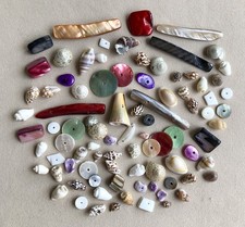 Vintage Shell & Mother Of Pearl Nugget/Shell Beads, Crafting, Jewelry, Lot #C