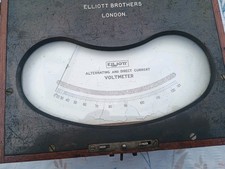  OAK CASED ELLIOTT BROTHERS VOLTS PEAK VOLTMETER 1932