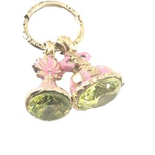 Fob Pendants, Pink Enamel Gem