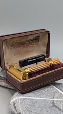 Vintage 1947 Gillette Aristocrat Gold Plated Safety Razor Set – Original Case 