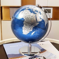 25cm Blue World Globe Rotating