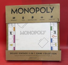 Wooden Monopoly Deluxe 5 In 1