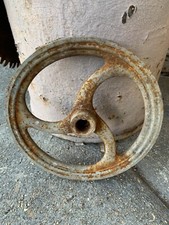 VTG Indust.  steampunk cast iron 9.5” Hit Miss Engine Belt Pulley Wheel flywheel