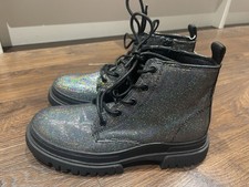 Zara Girls Vegan Sparkle Glitter Boots Size 2 Eu 35 new with tags