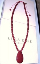 LOLA ROSE BLACK CHERRY QUARTZ ADJUSTABLE PENDANT NECKLACE 19"-25" NIKKI & ME QVC