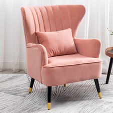 Blush Velvet Tufted Armchair