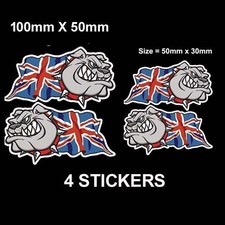4x ENGLISH BULLDOG STICKERS