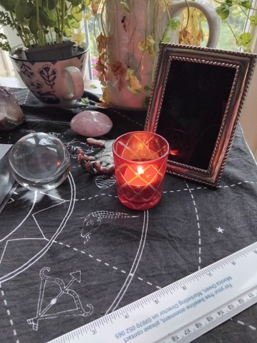 Black scrying mirror - black,