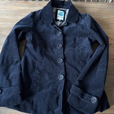 White Stuff Blue Velvet Look Jacket - Size UK 10