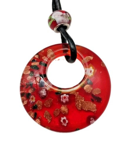 Necklace glass millefiori - necklace,