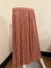 Zara Elastic Waist Skirt-XS- Brand New-midi Skirt -bronze Color