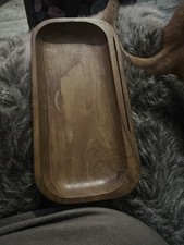 Vintage Hand Arved Wooden Tray