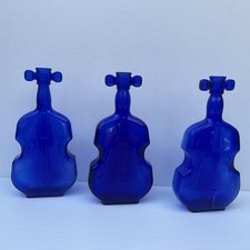 3 - 8" Cobalt Blue Glass Cello
