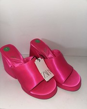 Zara Size 4 Fuschia Block Heel