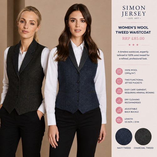 Womens wool tweed waistcoat - womens,