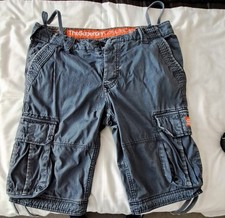 Superdry Mens Core Light Cargo Shorts Navy Blue Large W34 100% Cotton