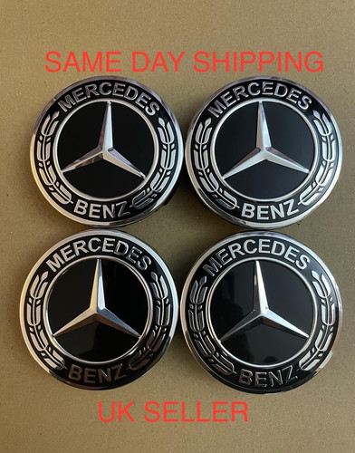 Black mercedes wheel centre - 4x,