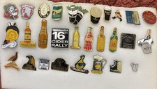 28 Assorted Breweriana Pin Badges alcohol drink vintage antique some very old 
