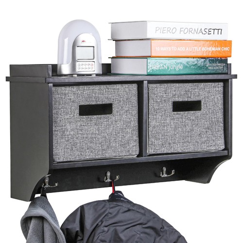 Wall mounted coat rack black - mounted,