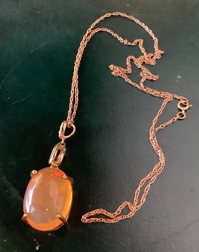 Beautiful 9ct gold fire - opal, &