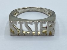 Beautiful Vintage Sterling Silver Sister Ring Size L