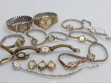 Watch Lot Parts Repair Scrap Rolled Gold RGP Bulova Benrus Gruen Wittnauer Elgin