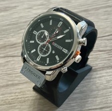 Men's XL black / silver dial