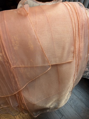 Peach organza chair sashes - peach,