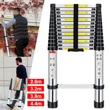 2.6-3.8M Portable Extendable Heavy Duty Aluminium Step Ladder Telescopic Ladder