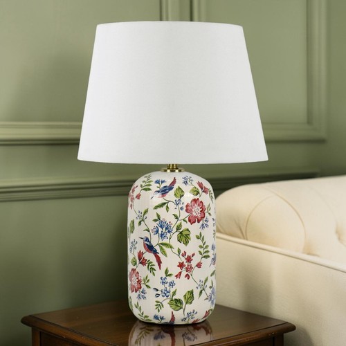 Floral ceramic table lamp - lamp, with