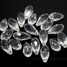 20 X FACETED GLASS TEARDROP