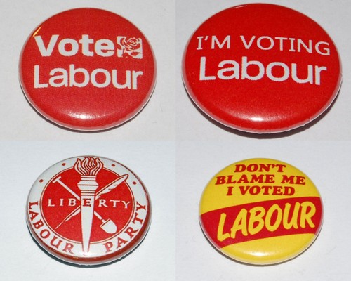 Labour party button badge 25mm - badge,