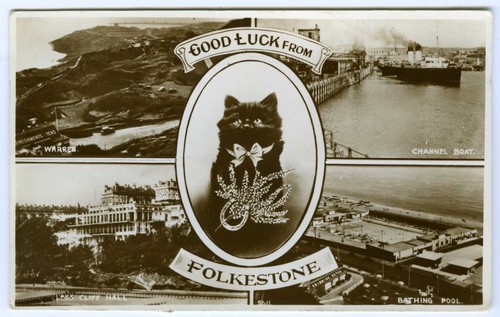 1950s folkestone postcard sent - folkestone,